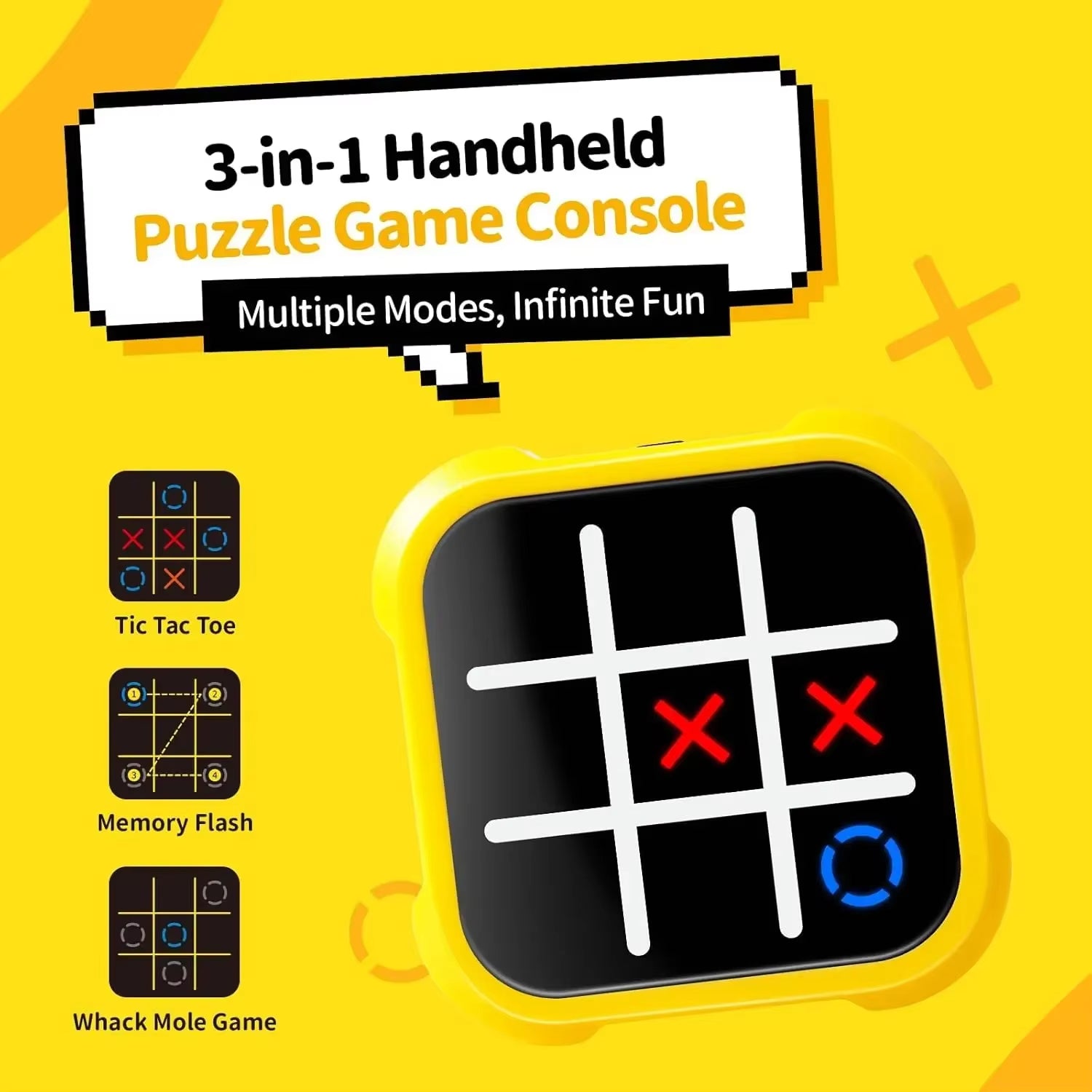 4-in-1 Electronic Tic Tac Toe Handheld Game Console