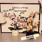 Orchid Flower Bouquet Building Block Set For Desk Decor