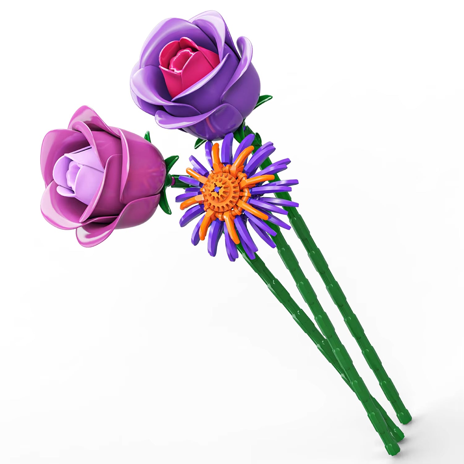 12 Styles Pretty Flower Building Blocks Rose Valentine's Lavender Lily Of The Valley Tulip Bricks DIY Home Ornaments