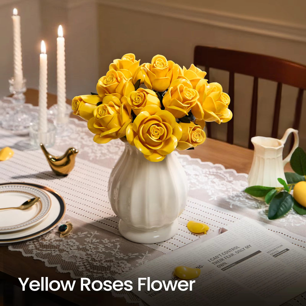 Yellow Flower Bouquet Building Block Set For Home Decor