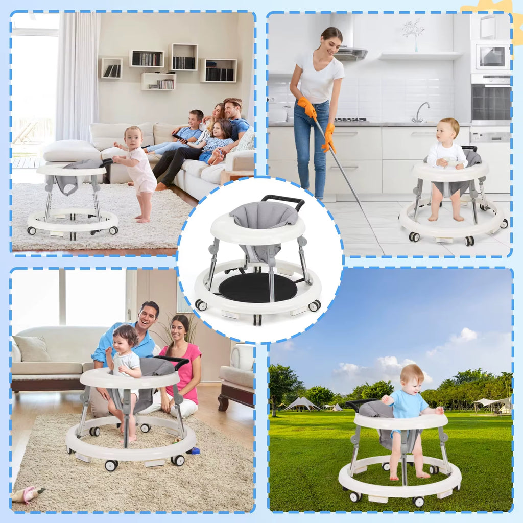 Foldable Anti-Rollover Baby Walker