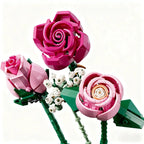 Pink Rose And Star Bouquet Building Block Set