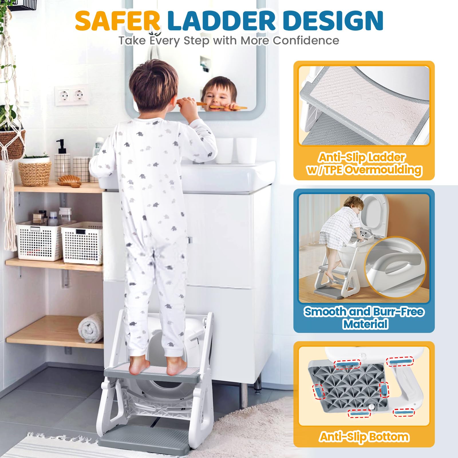 Potty Training Seat with Step Stool Ladder for Toddlers