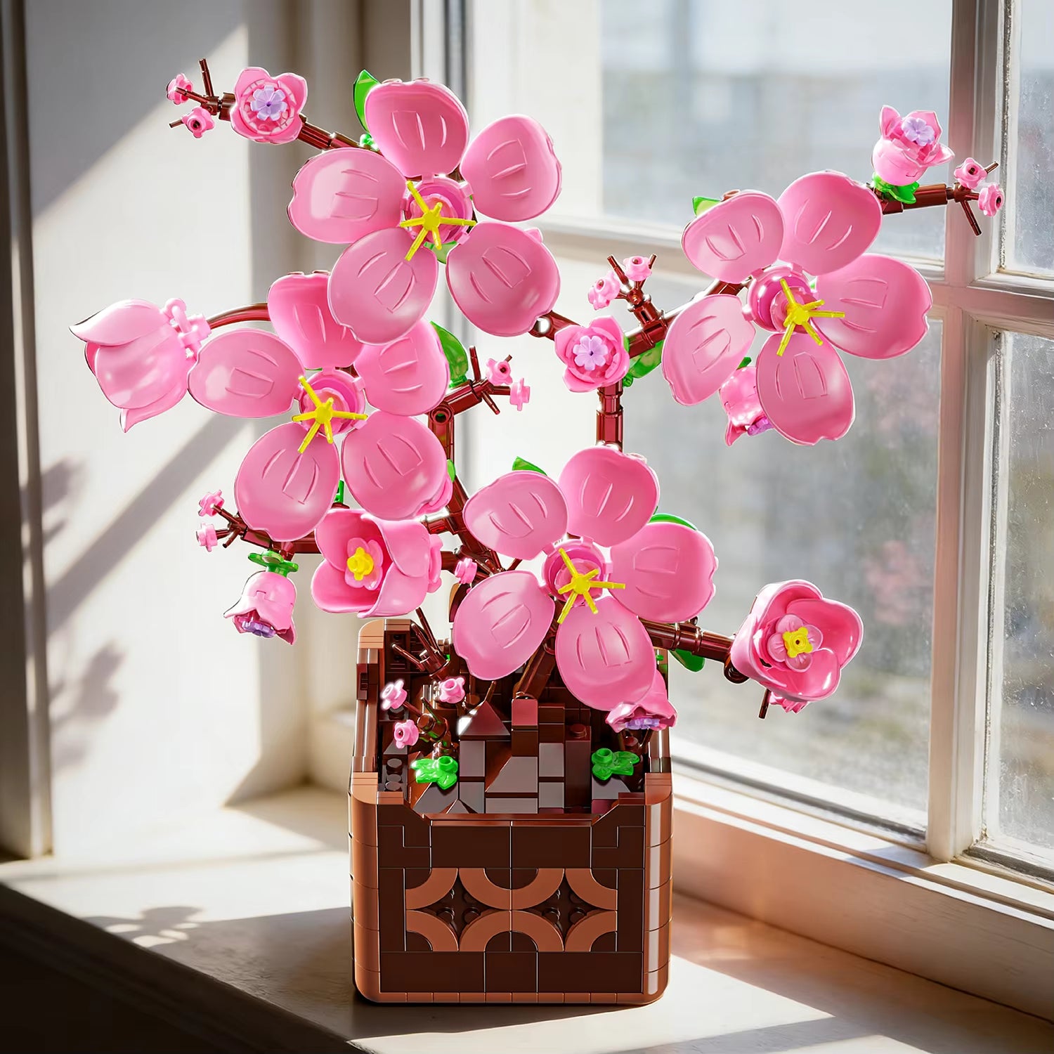 Peach Blossom Potted Plant Building Block Set