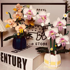 Orchid Flower Bouquet Building Block Set For Desk Decor