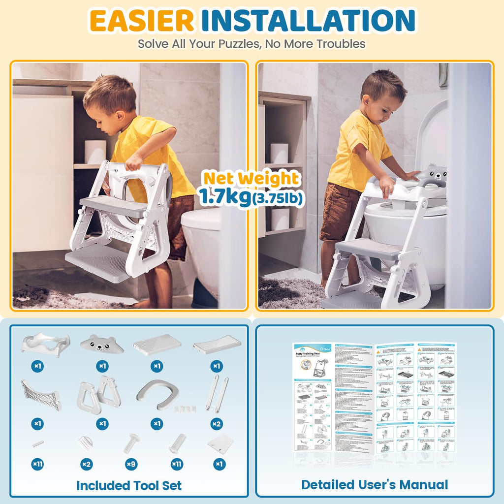 Potty Training Seat with Step Stool Ladder for Toddlers