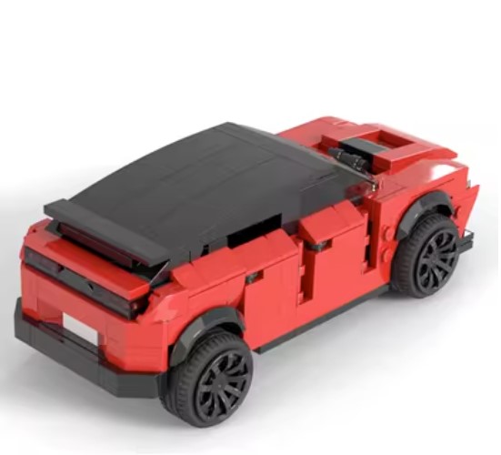 Kids Building Blocks Sports Car Assembly Set - red car angle view