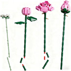 Pink Rose And Star Bouquet Building Block Set