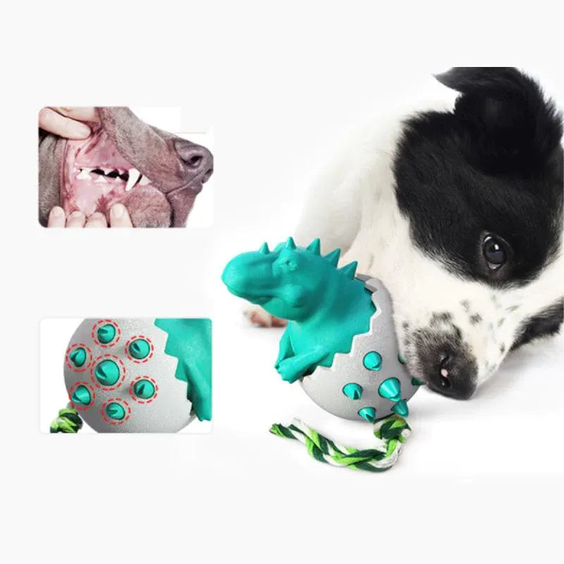 Dinosaur Egg Dog Chew Toy – Durable Interactive Chew Toy for Aggressive Chewers | Teeth Cleaning & Anxiety Relief