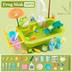 Kids Electric Kitchen Sink Toy Set with Running Water Pretend Play Gift