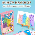 35Pcs Squeegee Art Kids Paint Kit DIY Magic Reveal Rainbow Scratch Art Set
