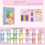 35Pcs Squeegee Art Kids Paint Kit DIY Magic Reveal Rainbow Scratch Art Set