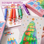 35Pcs Squeegee Art Kids Paint Kit DIY Magic Reveal Rainbow Scratch Art Set