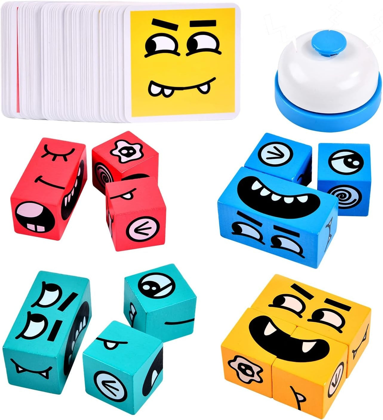 Wooden Face Change Puzzle Blocks