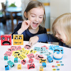Wooden Face Change Puzzle Blocks