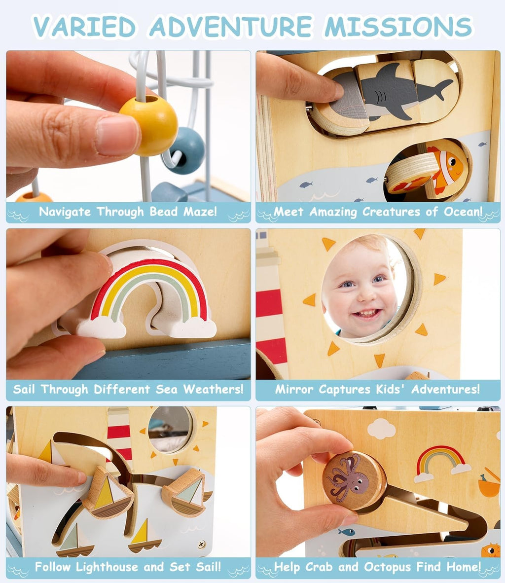 Montessori 6-in-1 Wooden Activity Cube